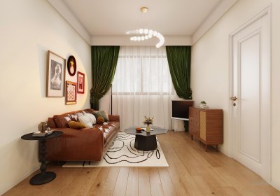 美式复古小清新客餐厅3D模型下载